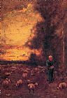 George Inness Famous Paintings - End of Day